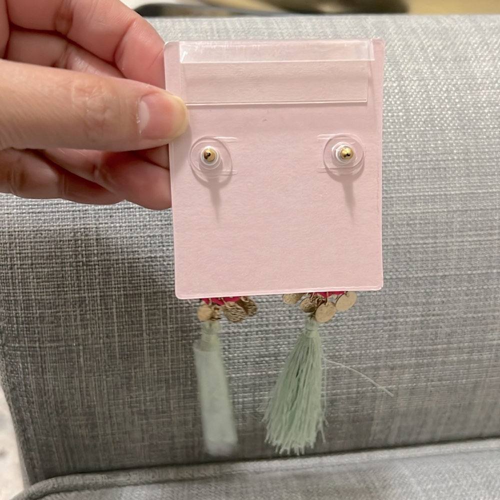 Nordstrom Pink and Gold Statement Earrings - Picture 4 of 4